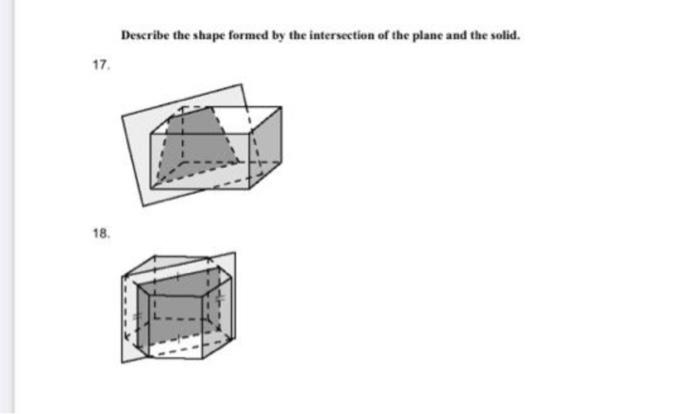 Solved Describe the shape formed by the intersection of the | Chegg.com