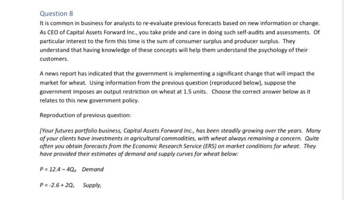 Question 8 It Is Common In Business For Analysts To | Chegg.com