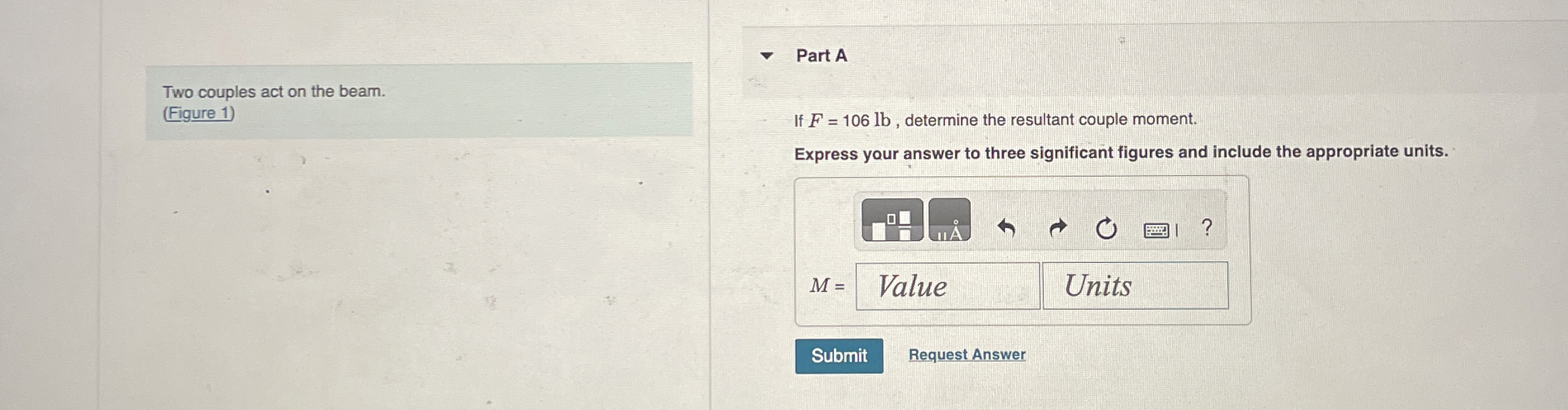 Two couples act on the beam.(Figure 1)Part AIf | Chegg.com