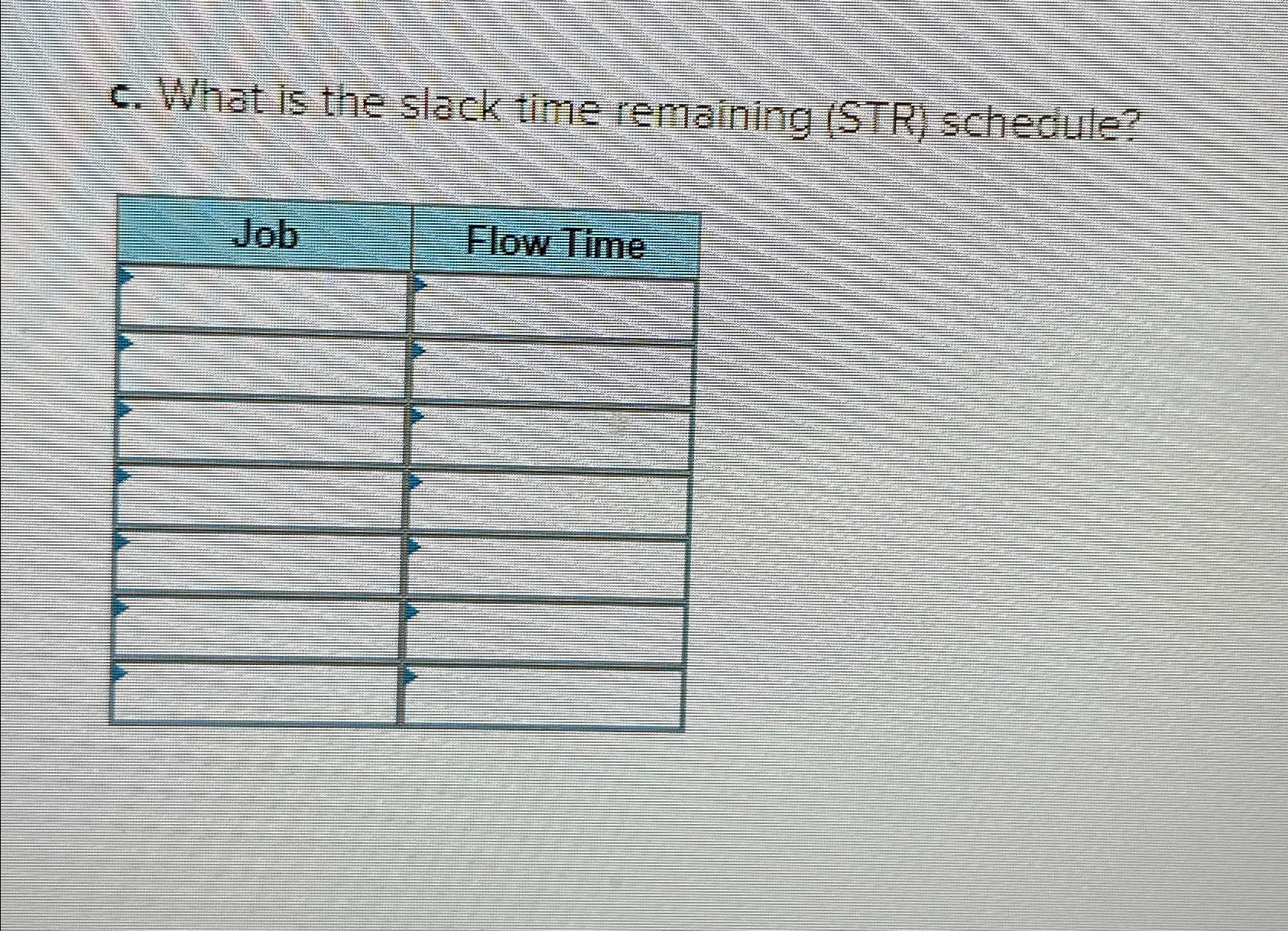 Solved c. ﻿What is the slack time remaining (STR) | Chegg.com