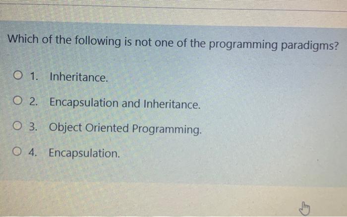 Solved Which of the following is not one of the programming | Chegg.com