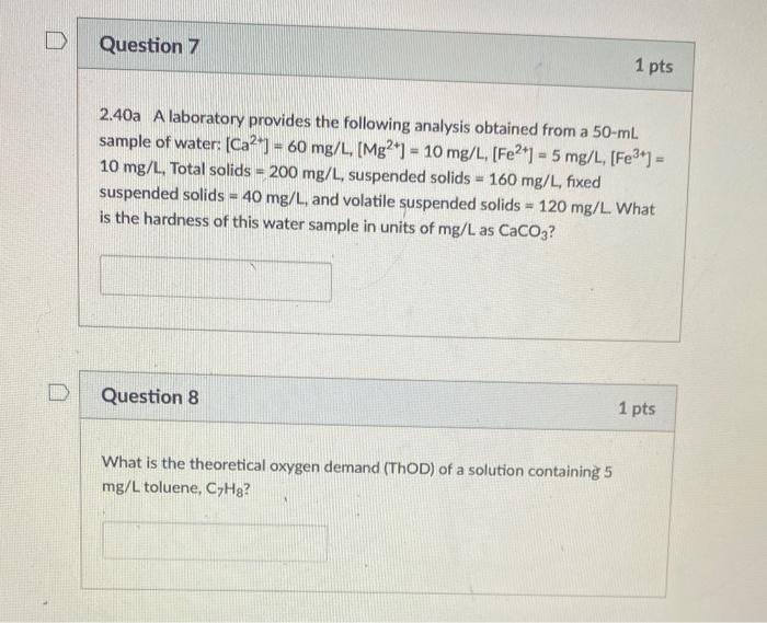 Solved 2.40a A laboratory provides the following analysis | Chegg.com
