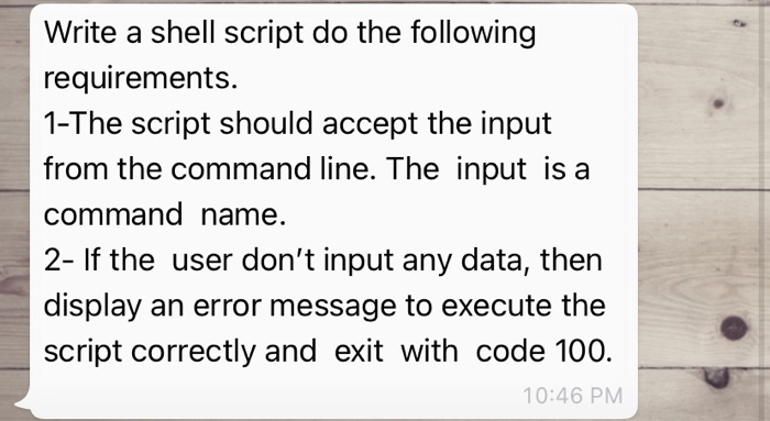 Solved Write a shell script do the following requirements. | Chegg.com