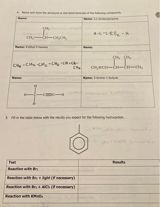 Solved 4. Name and draw the structurat or line-bond formulas | Chegg.com