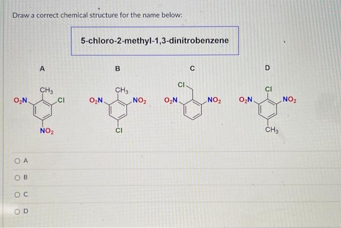 Solved Draw A Correct Chemical Structure For The Name Below: | Chegg.com