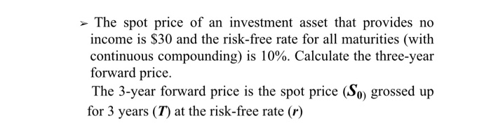 Solved > The spot price of an investment asset that provides | Chegg.com