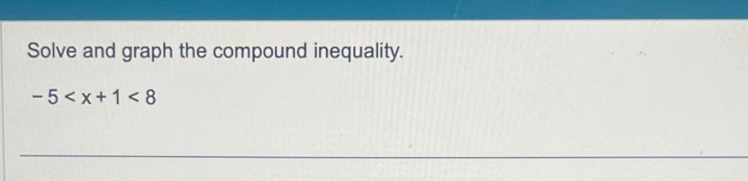 Solved Solve and graph the compound inequality.-5