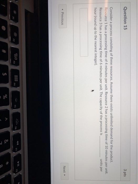 Solved Question 15 3 pts Consider a process consisting of | Chegg.com