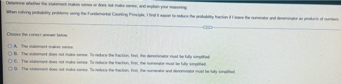 Solved Determine whether the statement makes sense or does | Chegg.com