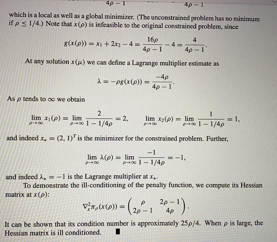 Example 16 5 Penalty Method Consider The Problem Chegg Com