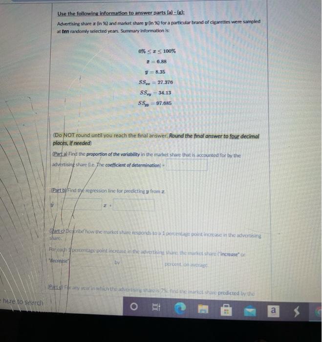 Solved Use the following information to answer parts.(a) | Chegg.com