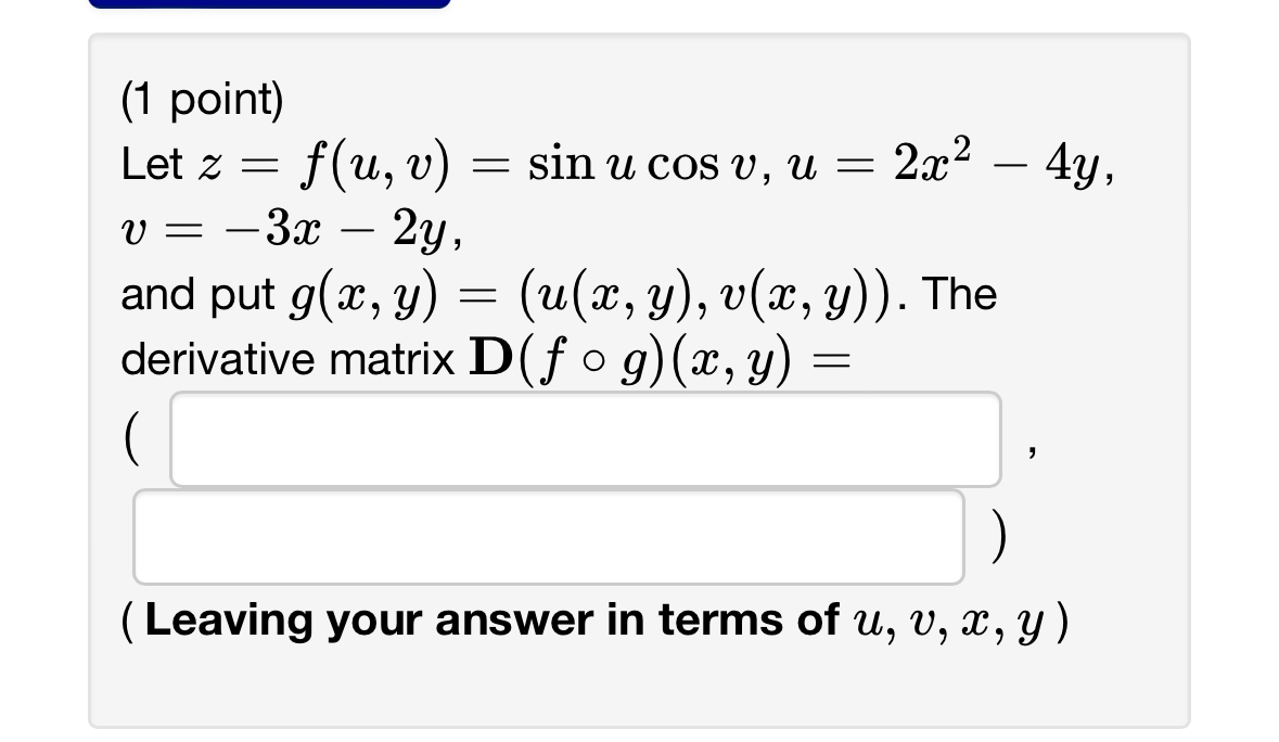 Solved (1 ﻿point)Let | Chegg.com