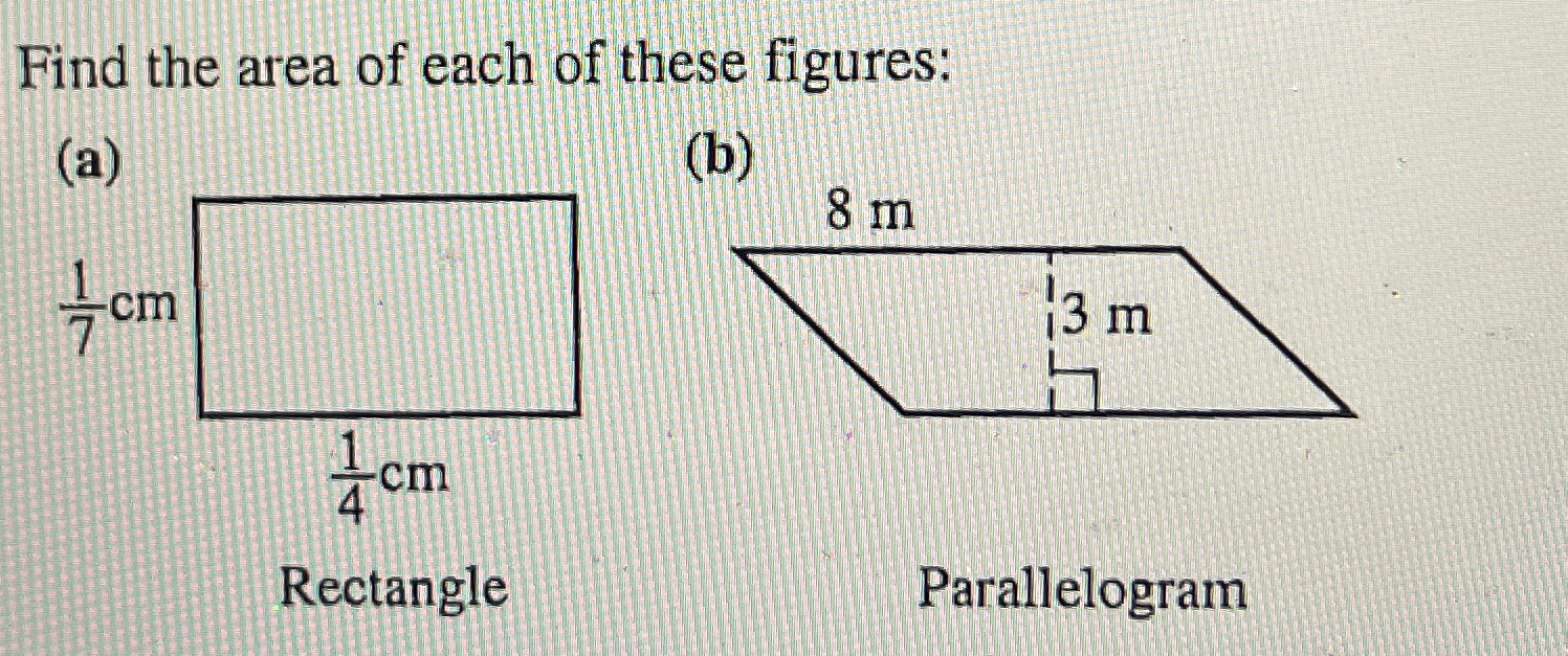 Solved Find the area of each of these | Chegg.com