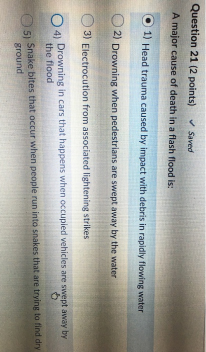 Solved Question 17 (2 points) Saved If you are trapped in an | Chegg.com
