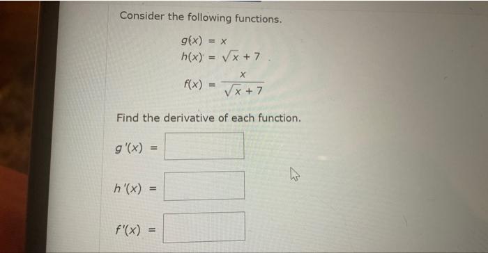 Solved Consider the following functions. | Chegg.com