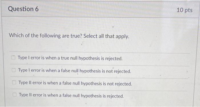 Which of the following are true? Select all that | Chegg.com