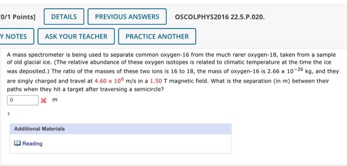 Solved 0 1 Points Details Previous Answers Oscolphys2016