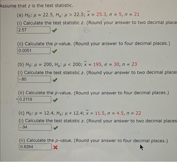 Solved Assume that z is the test statistic. (a) Họ: A = | Chegg.com