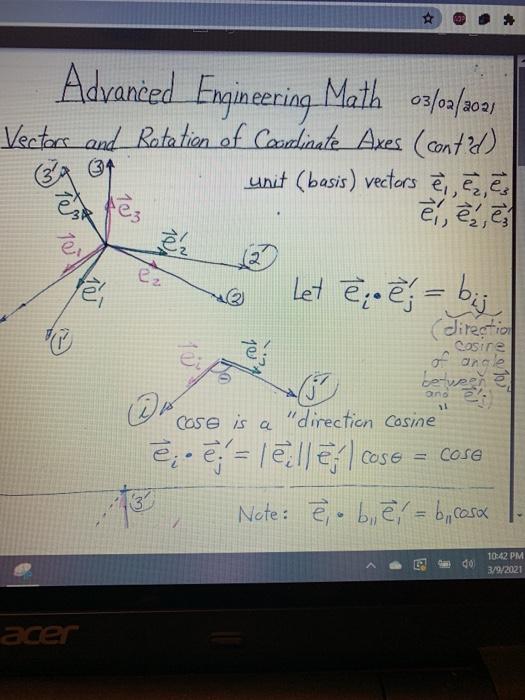 2 0 4 In The Non Prinie Coordinate System Vect Chegg Com