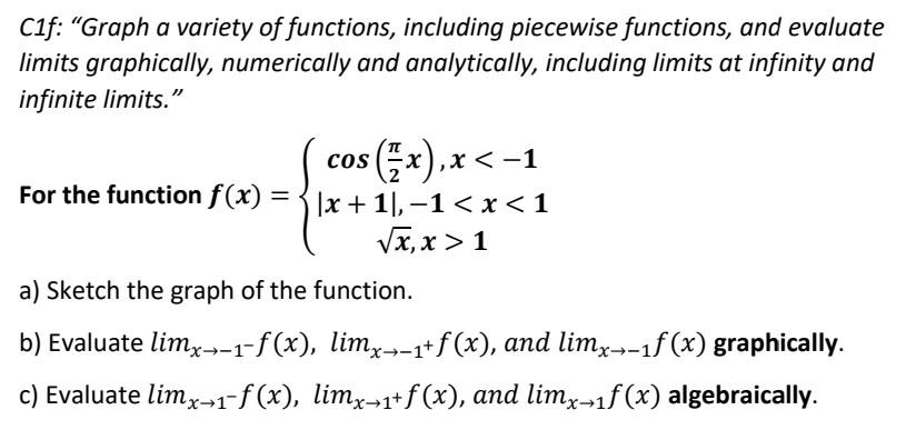 Solved Cif: “Graph a variety of functions, including | Chegg.com