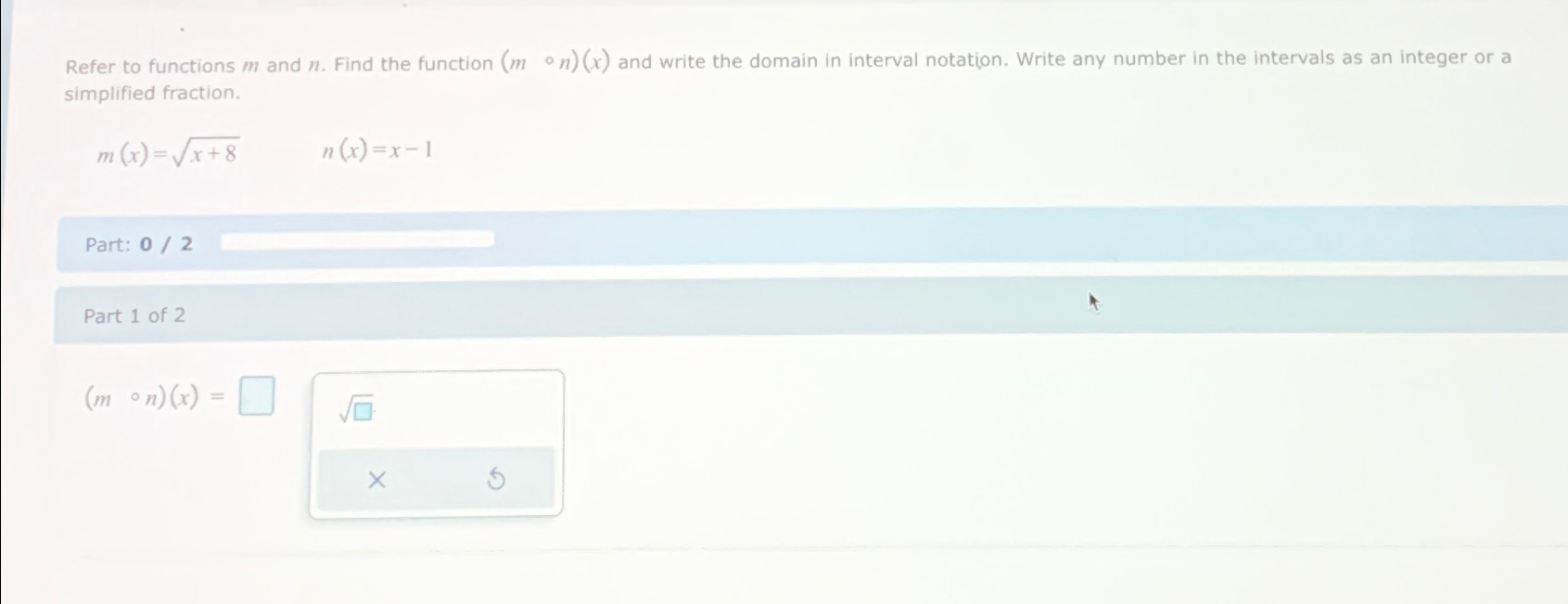 Solved Refer to functions m ﻿and n. ﻿Find the function | Chegg.com
