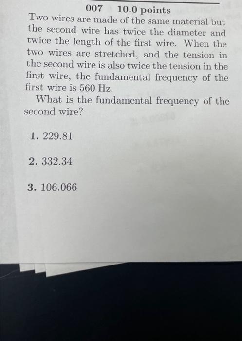 Two wires are made of the same material but the | Chegg.com