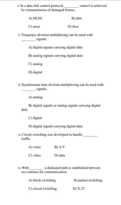 Solved control is achieved 9. In a data link control | Chegg.com