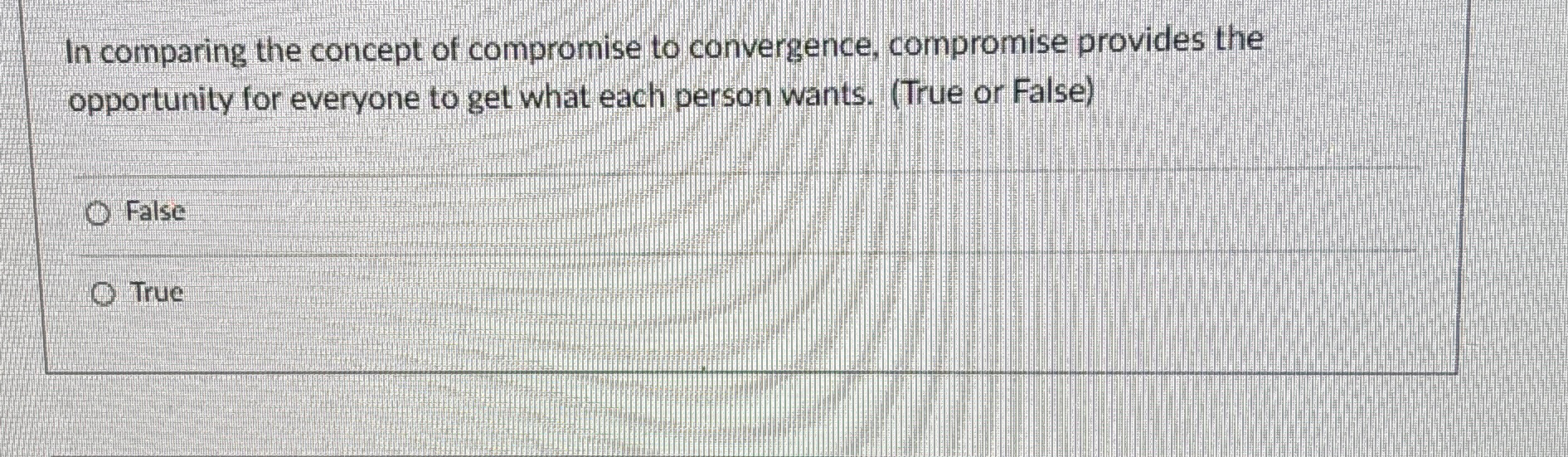 Solved In comparing the concept of compromise to | Chegg.com