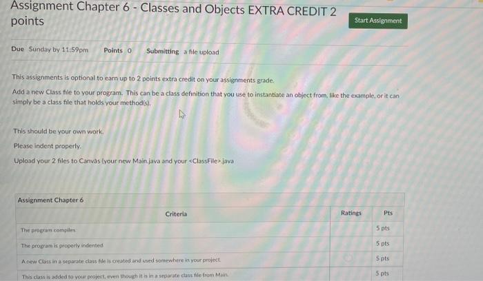 Assignment Chapter 6 - Classes and Objects EXTRA | Chegg.com
