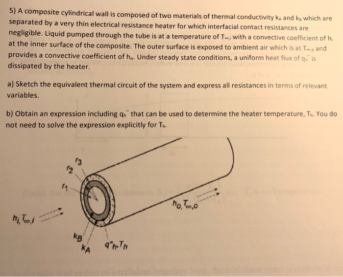 Solved 5) A composite cylindrical wall is composed of two