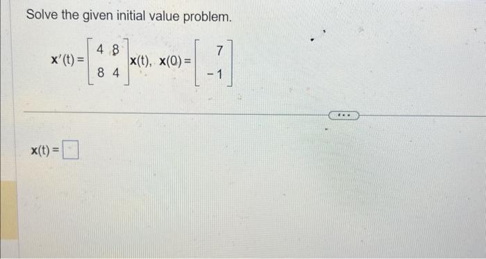 Solved Solve the given initial value problem. | Chegg.com