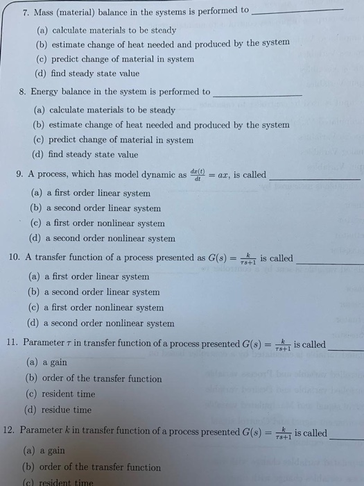 Solved 1. The primary purpose of process control is to | Chegg.com