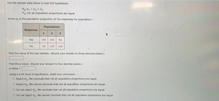 Solved Use the sample data below to test the' hypotheses | Chegg.com
