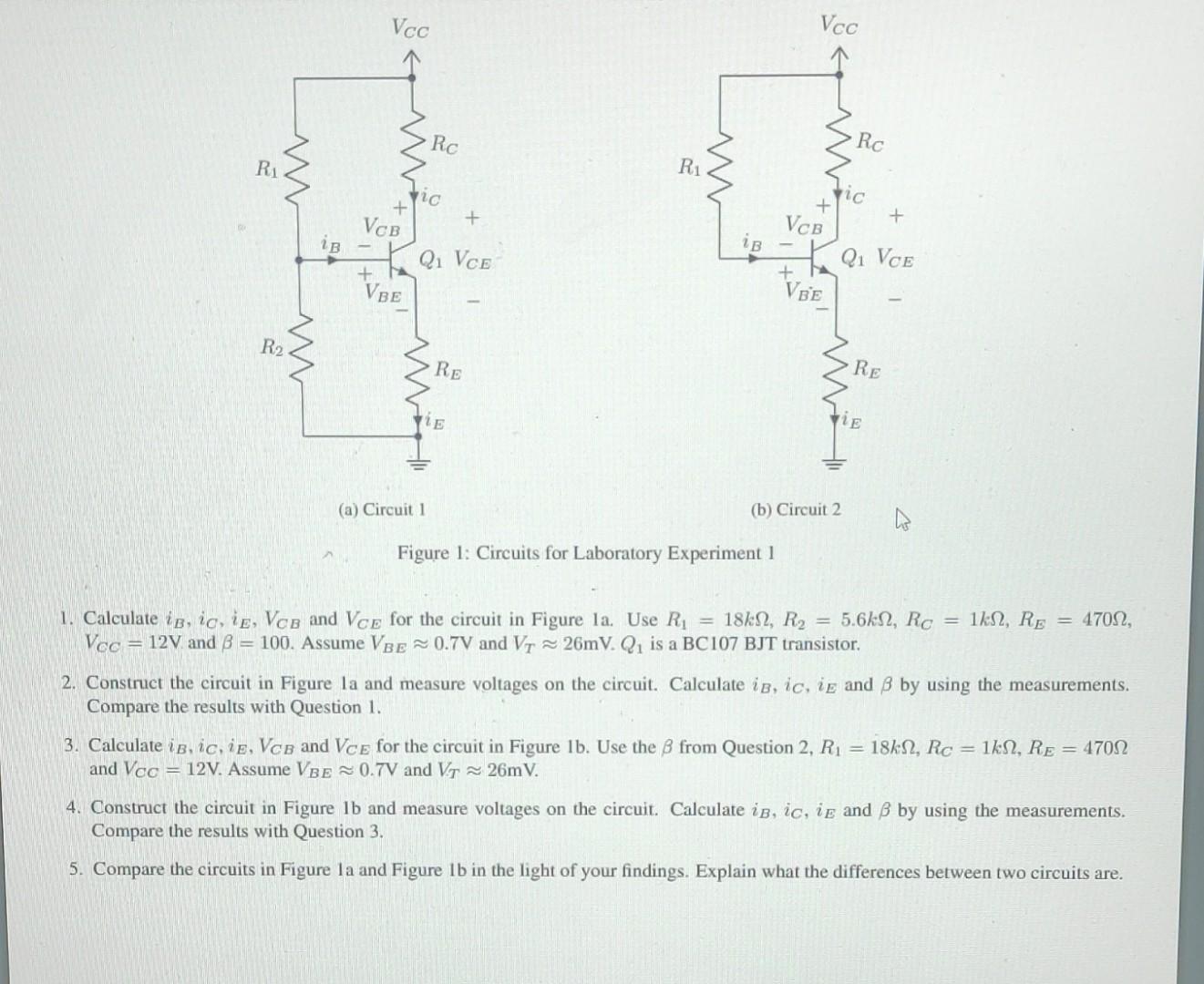 Solved (a) Circuit 1 (b) Circuit 2 Figure 1: Circuits For | Chegg.com