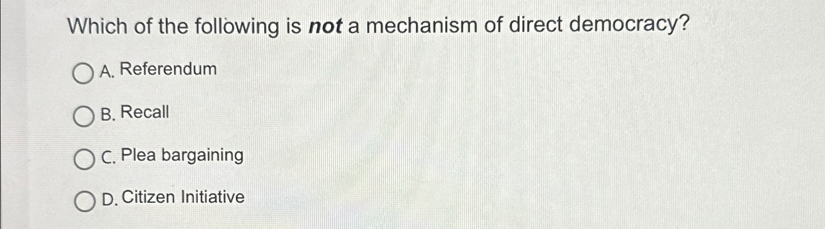 Solved Which of the following is not a mechanism of direct | Chegg.com