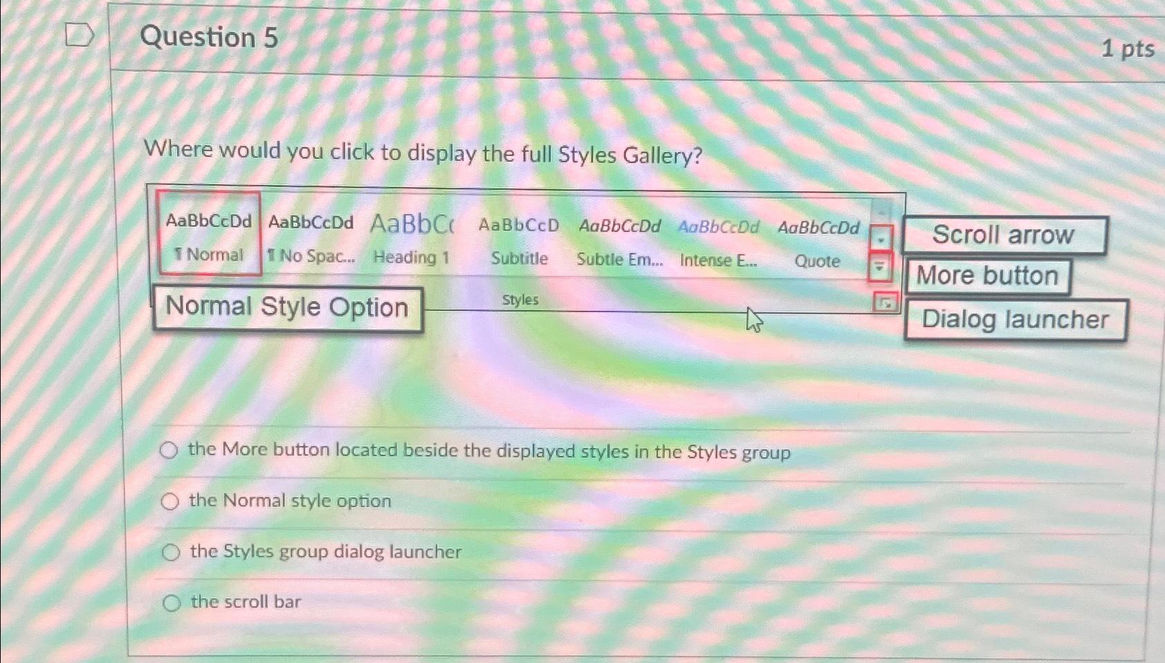 Solved Question 51 ﻿ptsWhere would you click to display the | Chegg.com