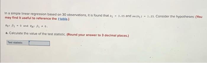 Solved In a simple linear regression based on 30 | Chegg.com
