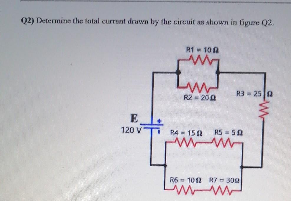 Solved Q2) Determine the total current drawn by the circuit | Chegg.com