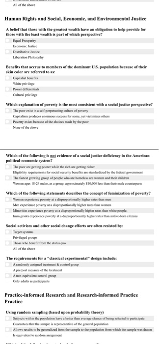 Solved All of the above Human Rights and Social, Economic | Chegg.com