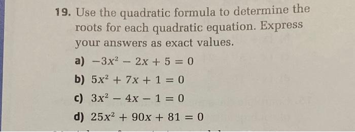 homework 3 quadratic roots