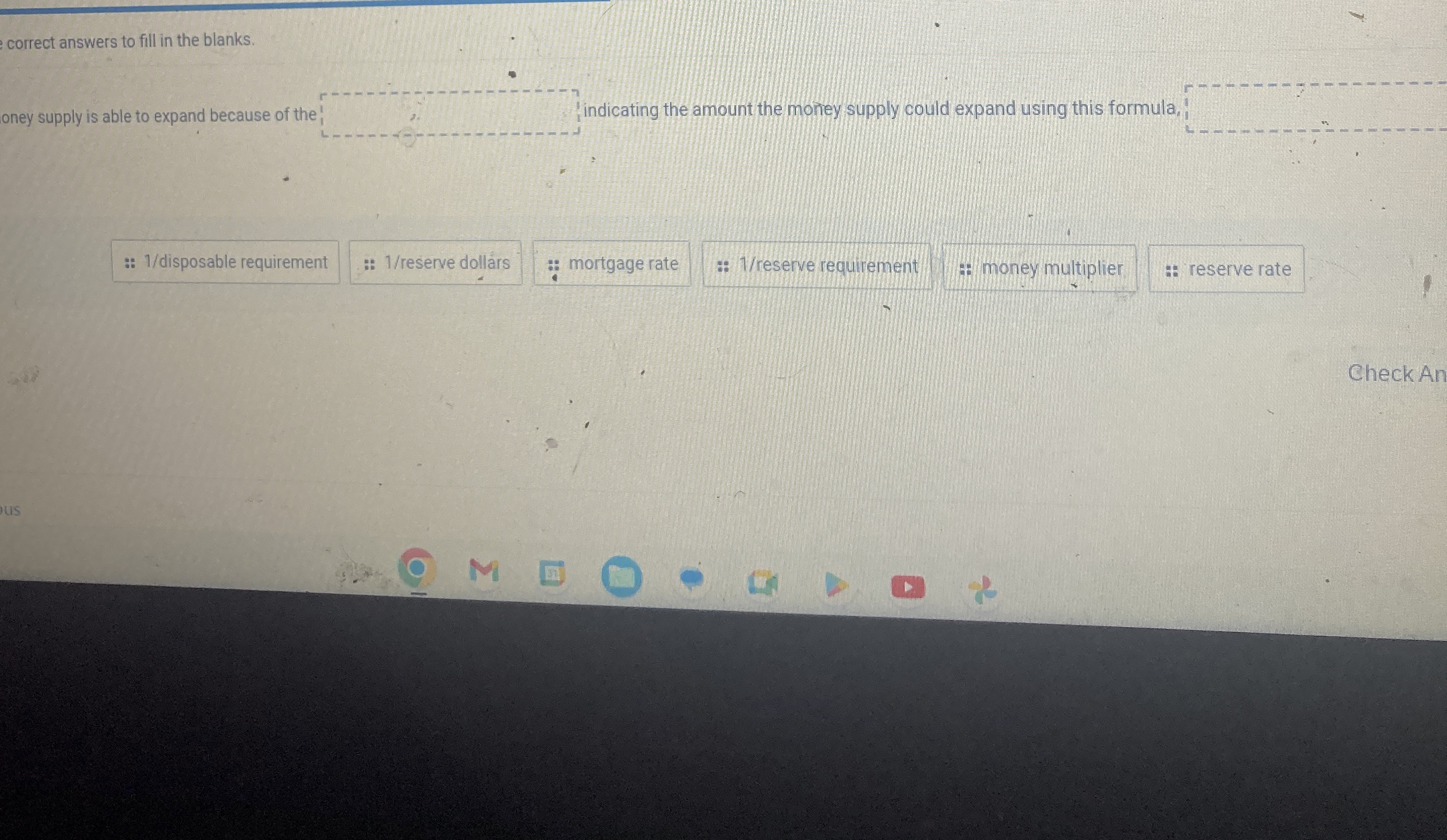 Solved correct answers to fill in the blanks.oney supply is | Chegg.com