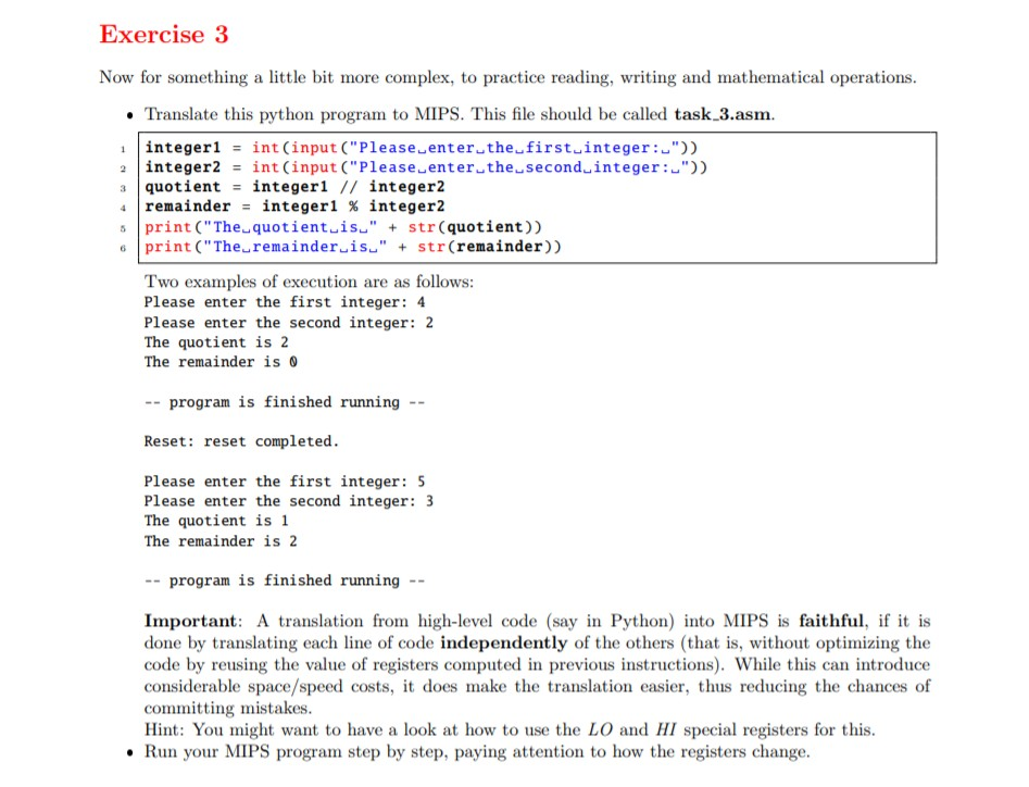 Solved Exercise 3 1 4 5 Now for something a little bit more | Chegg.com