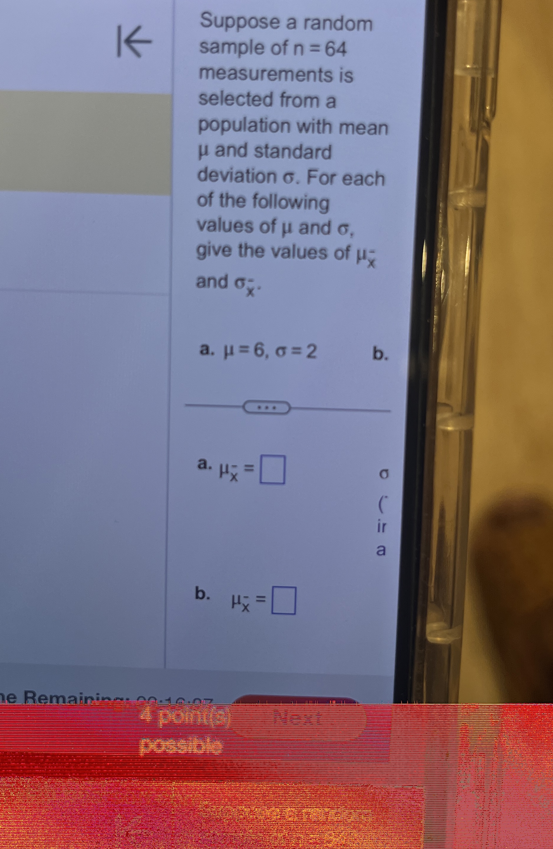 Solved Suppose a random sample of n=64 ﻿measurements is | Chegg.com