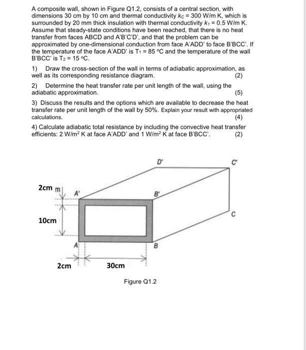 Solved A Composite Wall, Shown In Figure Q1.2, Consists Of A | Chegg.com