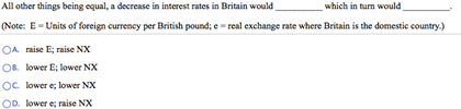 Solved All other things being equal, a decrease in interest | Chegg.com