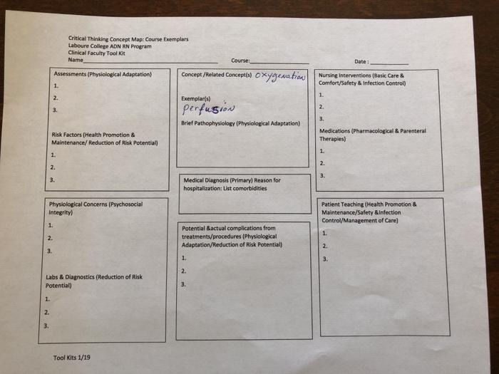 Solved Critical Thinking Concept Map Course Exemplars La Chegg Com