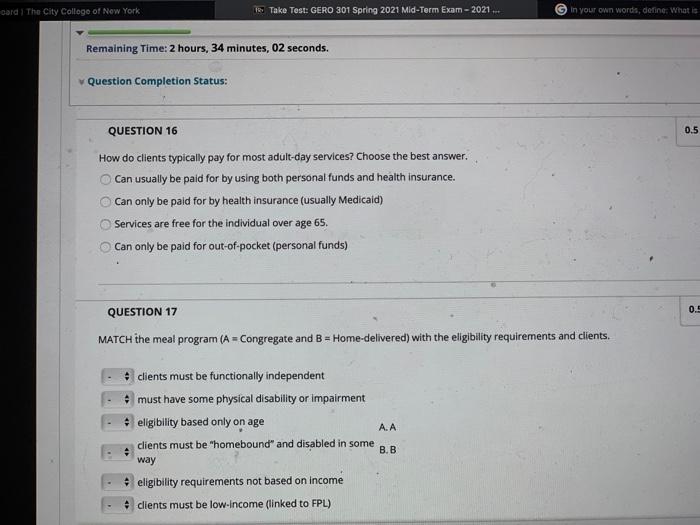 card The City College of New York Take Test: GERO 301 Spring 2021 Mid-Term Exam - 2021.. in your own words, define. What is R