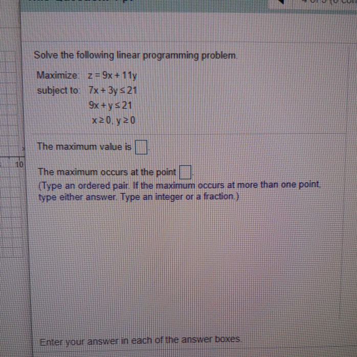 Solved solve the following linear programming problem. the | Chegg.com