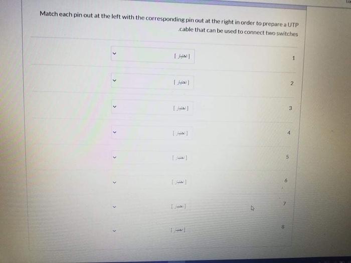 Match each pin out at the left with the corresponding | Chegg.com