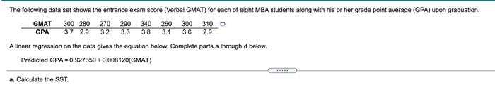 Solved 340 260 3.1 2.9 The following data set shows the | Chegg.com